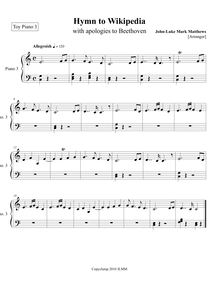 Partition Toy Piano 3, Hymn to Wikipedia, D major, Matthews, John-Luke Mark