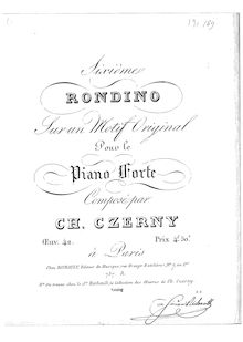 Partition complète, Rondino No.6 on an original Theme, E-flat major