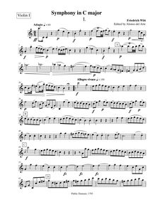Partition violons I, Symphony No.14 en C major, “Jena” Symphony