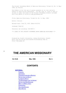 The American Missionary — Volume 43, No. 05, May, 1889