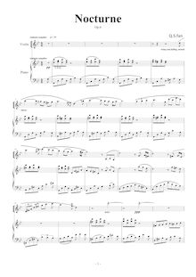 Partition de piano, Nocturne pour violon et Piano, Qi, Shaofan
