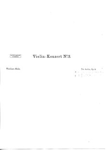 Partition de violon, violon Concerto No.3, Op.14, Aulin, Tor
