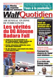 Walf Quotidien N° 9216 - du jeudi 15 décembre 2022