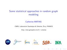 Some statistical approaches in random graph modeling