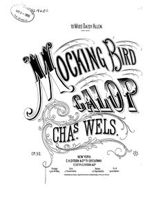 Partition complète, Mocking Bird Galop, F major, Wels, Charles