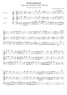 Partition 4, Symphonie, Trios de la Chambre du Roi, Lully, Jean-Baptiste