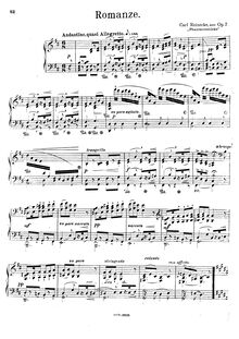 Partition , Romanze, Fantasiestücke, Op.7, Reinecke, Carl
