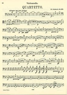 Partition violoncelle, corde quatuor No. 8 en B-flat major, D.112 (Op.168)