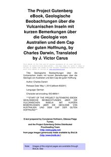 Geologische Beobachtungen über die Vulcanischen Inseln - Mit kurzen Bemerkungen über die Geologie von Australien und dem Cap der guten Hoffnung