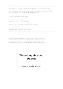 Three Unpublished Poems