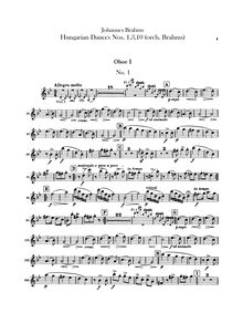 Partition hautbois 1, 2, 21 Hungarian Dances (orchestre), Brahms, Johannes par Johannes Brahms