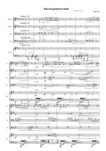 Partition , Langsam - Lebhaft, Piano quintette No.1, Klavierquintett Nr.1 h-moll