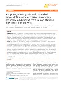 Apoptosis, mastocytosis, and diminished adipocytokine gene expression accompany reduced epididymal fat mass in long-standing diet-induced obese mice