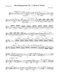 Partition violon 1, corde quatuor No. 2 en D major  en der Natur 