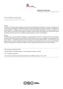 Prométhée polonais - article ; n°1 ; vol.78, pg 139-149
