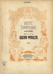 Partition couverture couleur, Symphony No.4, Mahler, Gustav