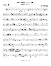 Partition violons II, Symphony No.32, C major, Rondeau, Michel par Michel Rondeau