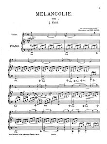 Partition de piano et partition de violon, 18 nocturnes