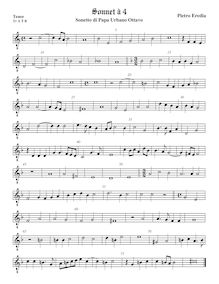 Partition ténor viole de gambe 2, octave aigu clef, Sonetto di Papa Urbano Ottavo