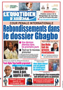 Le Quotidien d’Abidjan n°3030 - du lundi 15 février 2021