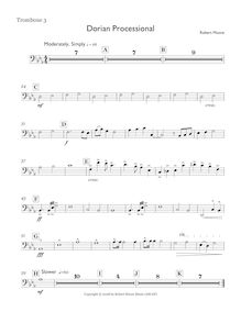 Partition Trombone 3, Dorian Processional pour Brass chœur, Moore, Robert