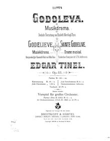 Partition complète, Godelieve / Godoleva / Sainte Godelive, Muziekdrama