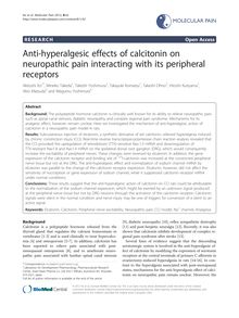 Anti-hyperalgesic effects of calcitonin on neuropathic pain interacting with its peripheral receptors