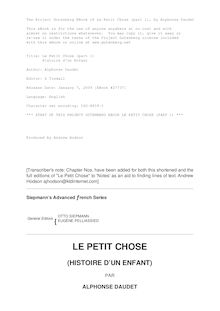 Le Petit Chose (part 1) - Histoire d un Enfant