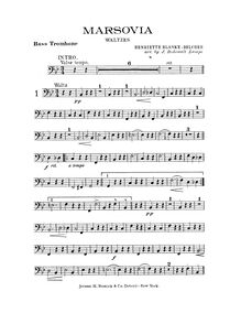 Partition basse Trombone, Marsovia valses, B♭, Blanke-Belcher, Henriette