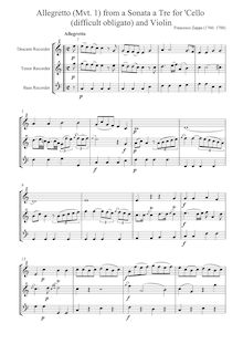 Partition complète, Sonata pour violon, violoncelle et Continuo