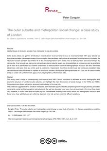 The outer suburbs and metropolitan social change: a case study of London  - article ; n°2 ; vol.9, pg 381-394