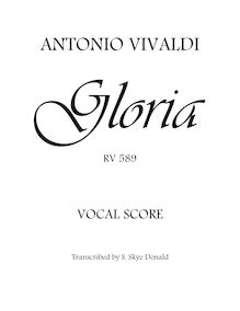Partition complète, Gloria, Gloria a 4 con istromenti, D major, Vivaldi, Antonio