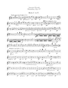 Partition cor 1, 2 (F), 3, 4 (C), Hussite Overture, Husitská, Dvořák, Antonín