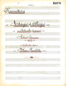 Partition clarinette en B♭, Adagio et Allegro, Op.70, Adagio et allegro pour violoncelle (et piano), Op.10
