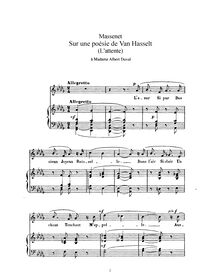 Partition complète (D♭ Major: haut voix et piano), Sur une poésie de Van Hasselt