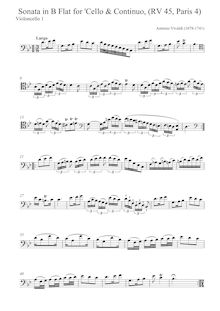 Partition violoncelle 1 , partie, violoncelle Sonata en B-flat major