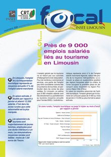 Près de 9 000 emplois salariés liés au tourisme en Limousin