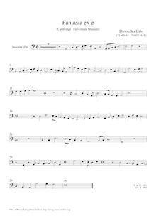 Partition Basso: viole de basse (basse-clef) , partie, Fantasia ex e