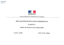 Michel Sapin - Déclaration de situation patrimoniale