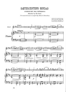 Partition violon et partition de piano, Sæterjentens Søndag, The Herdgirl s Sunday