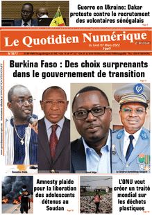 Le Quotidien Numérique d’Afrique n°1877 - du lundi 07 mars 2022