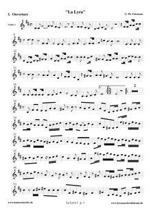 Partition violons II, Overture  La Lyre , TWV 55:Es3, Suite for String Orchestra  La Lyre 