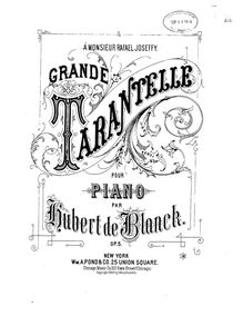 Partition complète, Grande tarantelle, Op.5, A minor, Blanck, Hubert de