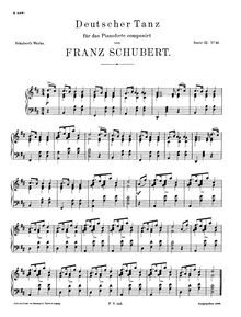 Partition complète, German danse, D.975, Schubert, Franz par Franz Schubert
