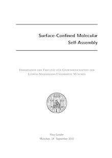 Surface-confined molecular self-assembly [Elektronische Ressource] / Rico Gutzler