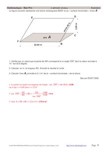 Mathématiques Bac Pro Exercices Page 1 1. La pente est égale à la ...