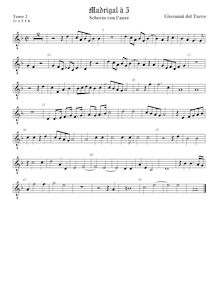 Partition ténor viole de gambe 3, octave aigu clef, Scherzo con l aure