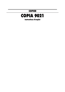 Notice  Photocopieuse Olivetti  Copia 9021