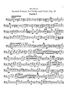 Partition basson 1, 2, Schottische Fantasie, Fantasie für die Violine mit Orchester und Harfe unter freier Benutzung schottischer Volksmelodien