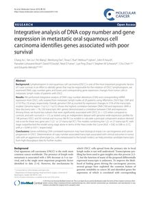Integrative analysis of DNA copy number and gene expression in metastatic oral squamous cell carcinoma identifies genes associated with poor survival